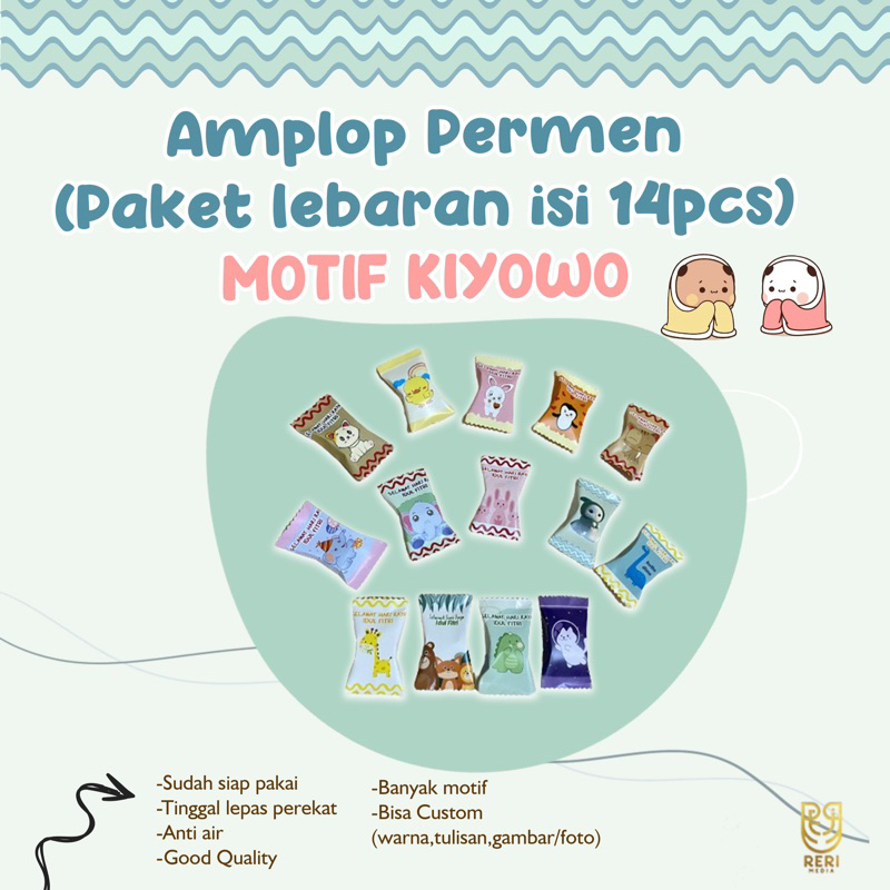 

amplop permen lebaran viral motif lucu kiyowo isi 14pcs