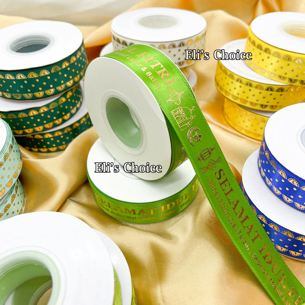 

PITA LEBARAN IDUL FITRI 2024 / PITA ROLL SATIN 2.5 CM X 25 YARD / 23 METER / PITA HAMPERS PARCEL
