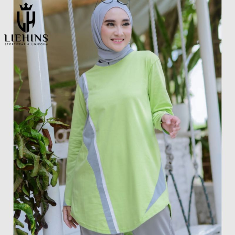 ATASAN olahraga tunik muslimah wanita/baju olahraga tunik