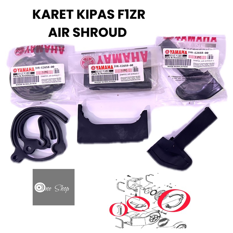 KARET KIPAS SET YAMAHA SS TWO PNP F1ZR FIZR FORCE 1 ORIGINAL YAMAHA KODE 3YR