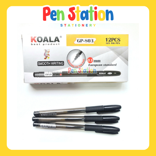 

12 pcs Koala Gel Ink Pen 0.5 mm European Standard (K-808) Black