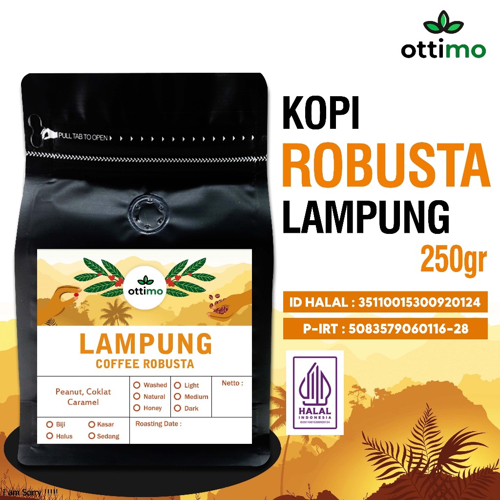 

Ottimo Kopi 250gr / Kopi / Kopi Bubuk / Kopi Hitam / Robusta / Kopi Bubuk Lampung / Biji Kopi Robusta / Kopi Lampung Asli / Kopi Lampung / Kopi Robusta Lampung / Robusta Lampung