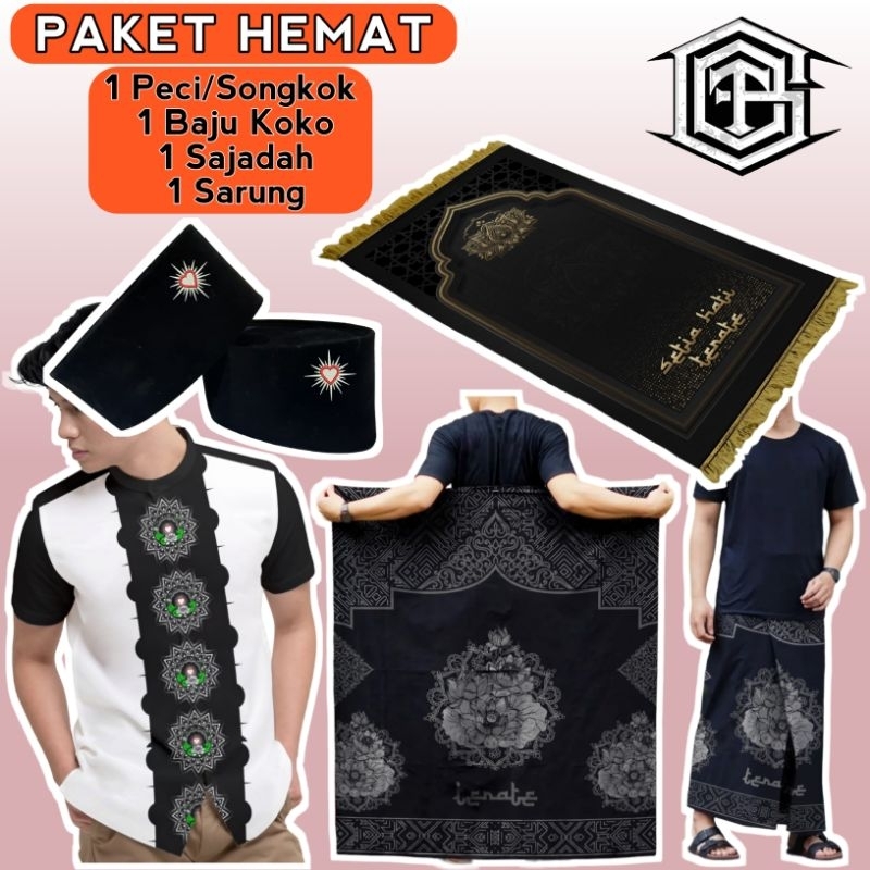 Paket Hemat Baju Koko PSHT + Sarung + Sajadah + Songkok