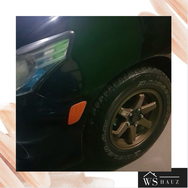 (SEPASANG) DUMMY SIDE MARKER MODEL LONJONG MATA KUCING STICKER REFLEKTOR TEMPEL BEMPER DEPAN MOBIL