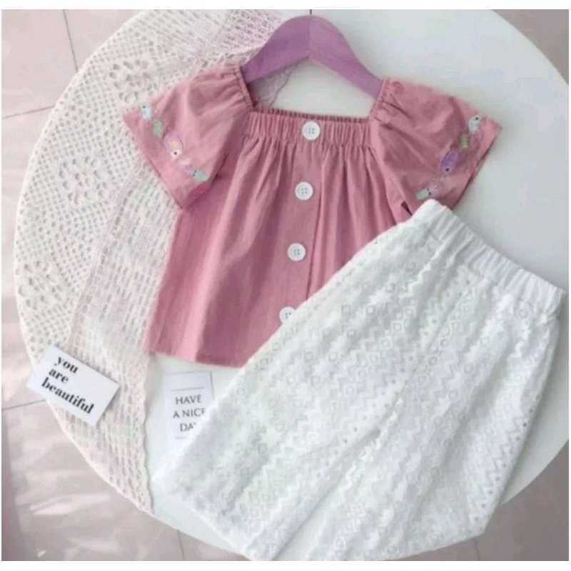 setelan anak crinkle premium 2-7 tahun/oneset anak/ootd anak perempuan/outfit anak viral/setelan ana