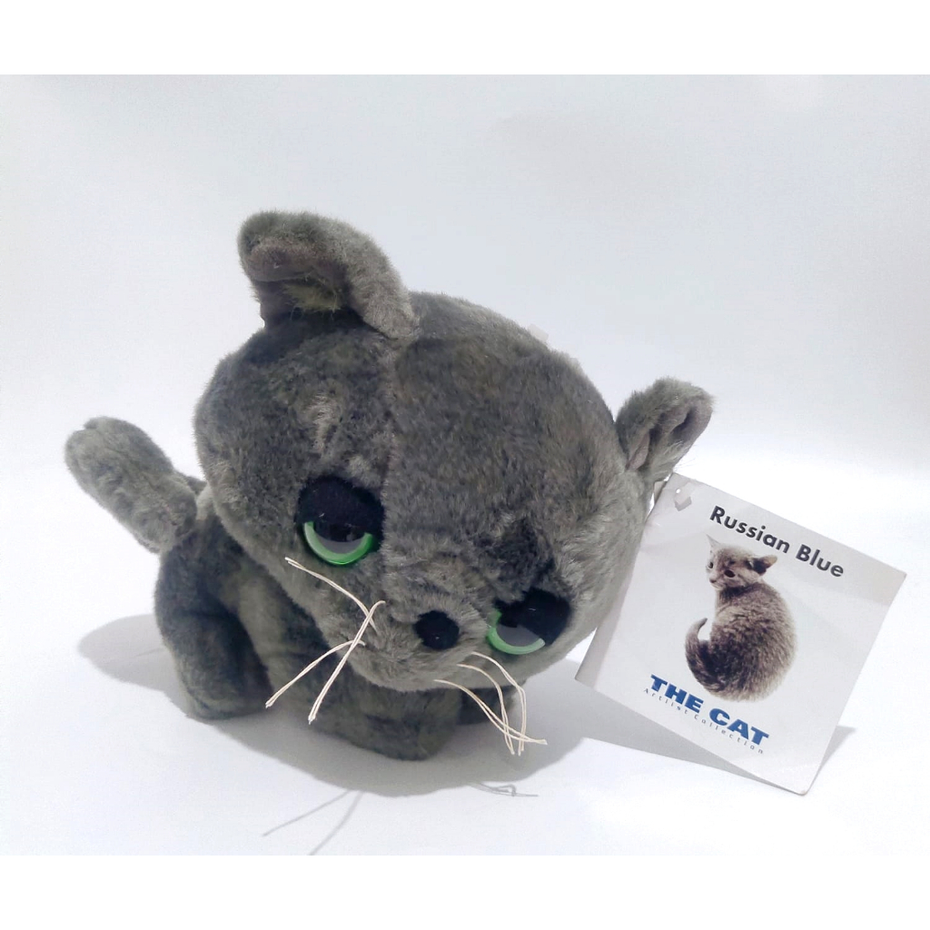 Boneka Kucing Russian Blue Original THE CAT Realistic Plush Doll