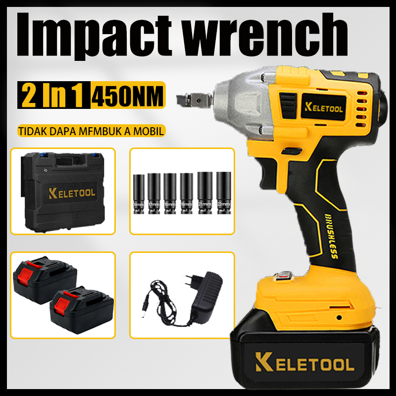 450nm impact wrench impact baterai impek baterai impek wrench air impact cordless impact listrik Tor