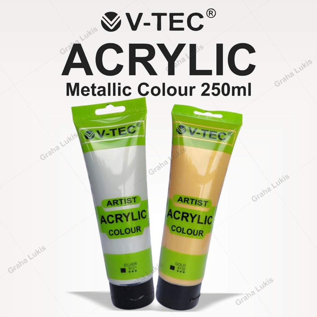 V-tec Acrylic 250ML / Cat Akrilik Gold / Silver
