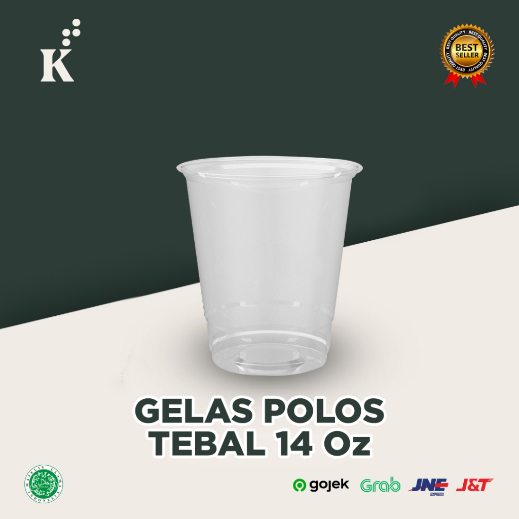 Cup 14oz Gelas 14oz POLOS Tebal isi 50pcs