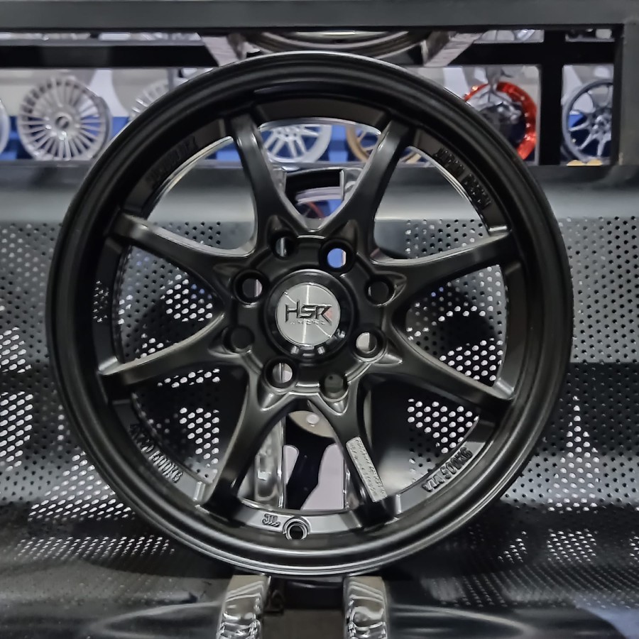 Velg Racing R14 Mobil Brio Agya Ayla Calya Pelek HSR Hiroshima Black