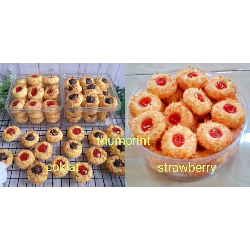 

Thumprint strawberry dan coklat toples 500gram