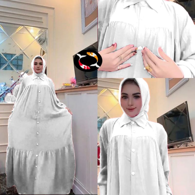 GAMIS KANCING POLO LINEN SUPER MEWAH/GAMIS WANITA IMPORT PREMIUM