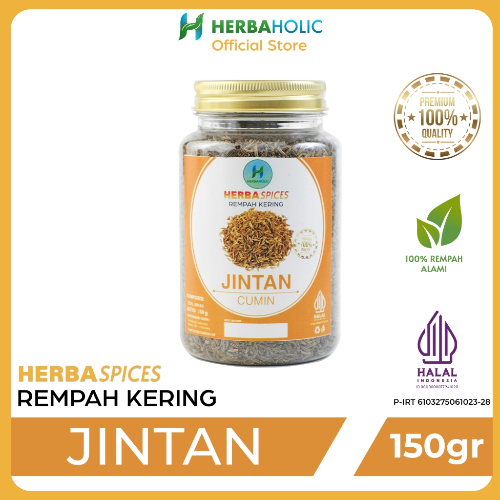

Herbaholic.id Herbaspice Jintan Cumin Rempah Kering 150gr