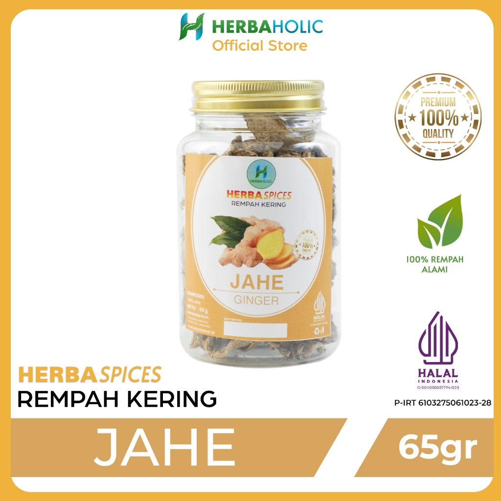 

Herbaholic.id Herbaspice Jahe Ginger Rempah Kering 65gr