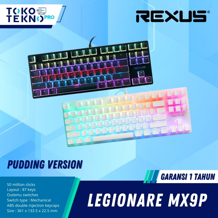 Rexus MX9P / MX9 Pudding TKL RGB Gaming Keyboard