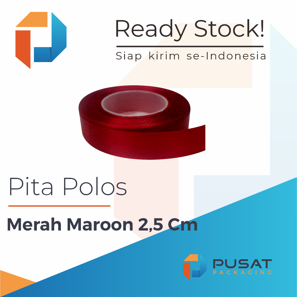 

Pita Satin Merah Marron Polos 2,5 cm