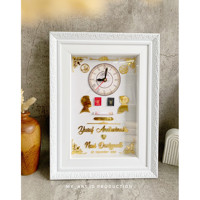Mahar Pernikahan Siluet Jam Akrilik Mahar Nikah
