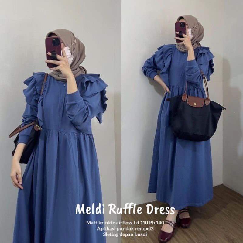 Baju Gamis. Dress Wanita. Fashion Muslim. Meldi ruffle dress