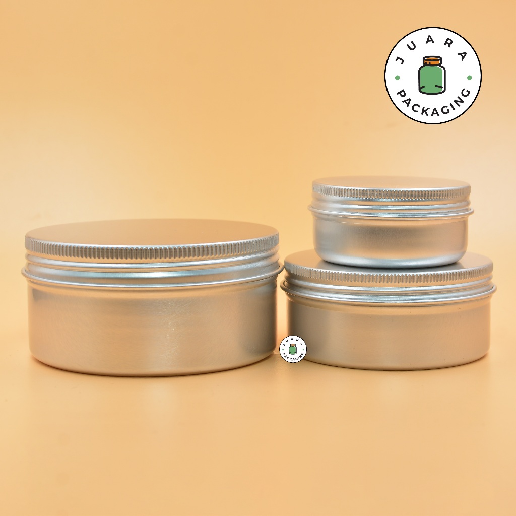 Jar Aluminium 50ml 100ml 150ml 200ml 250ml – Wadah Kaleng Aluminium Serbaguna untuk Pomade, Salep, L