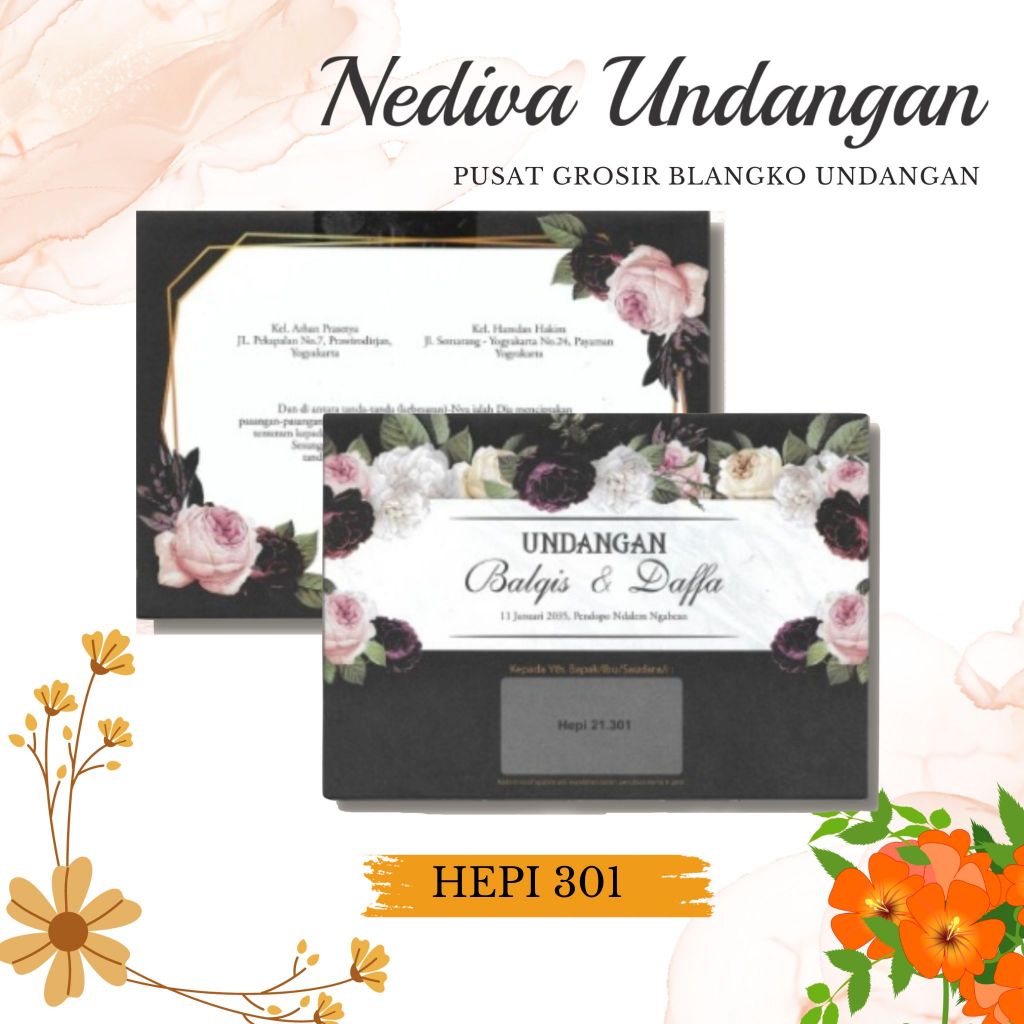 (FREE ALBUM) Blangko Undangan HEPI 301 Harga Murah | FREE FILE SETTING