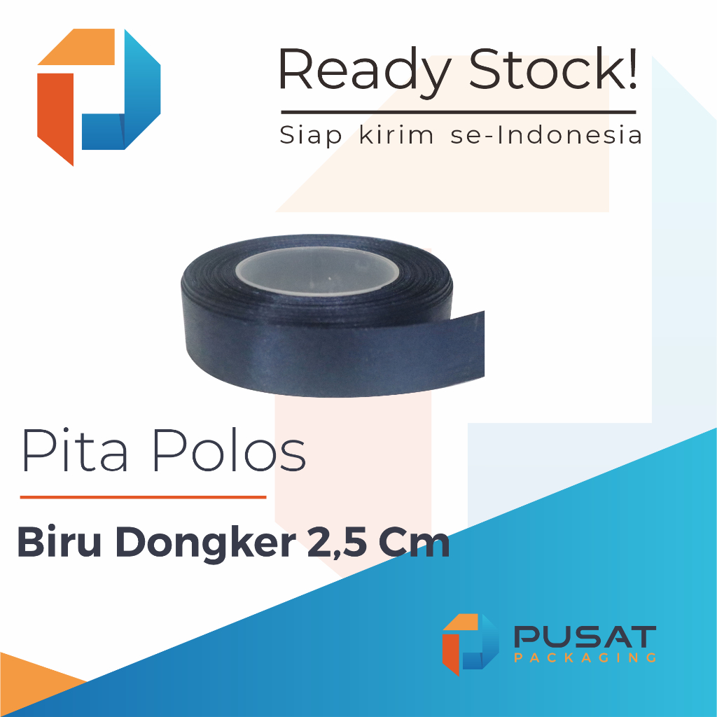 

Pita Satin Biru Dongker Polos 2,5 cm