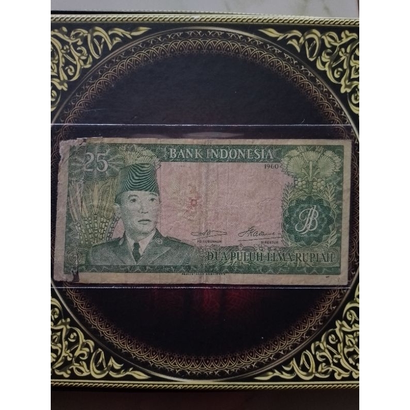 Uang Sukarno 25 rupiah 1960 fine