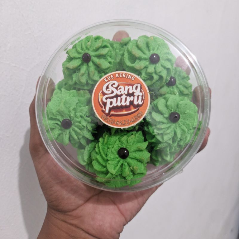 

Kue Kering Semprit Sagu Hijau 250 Gram Sang Putrii Homemade