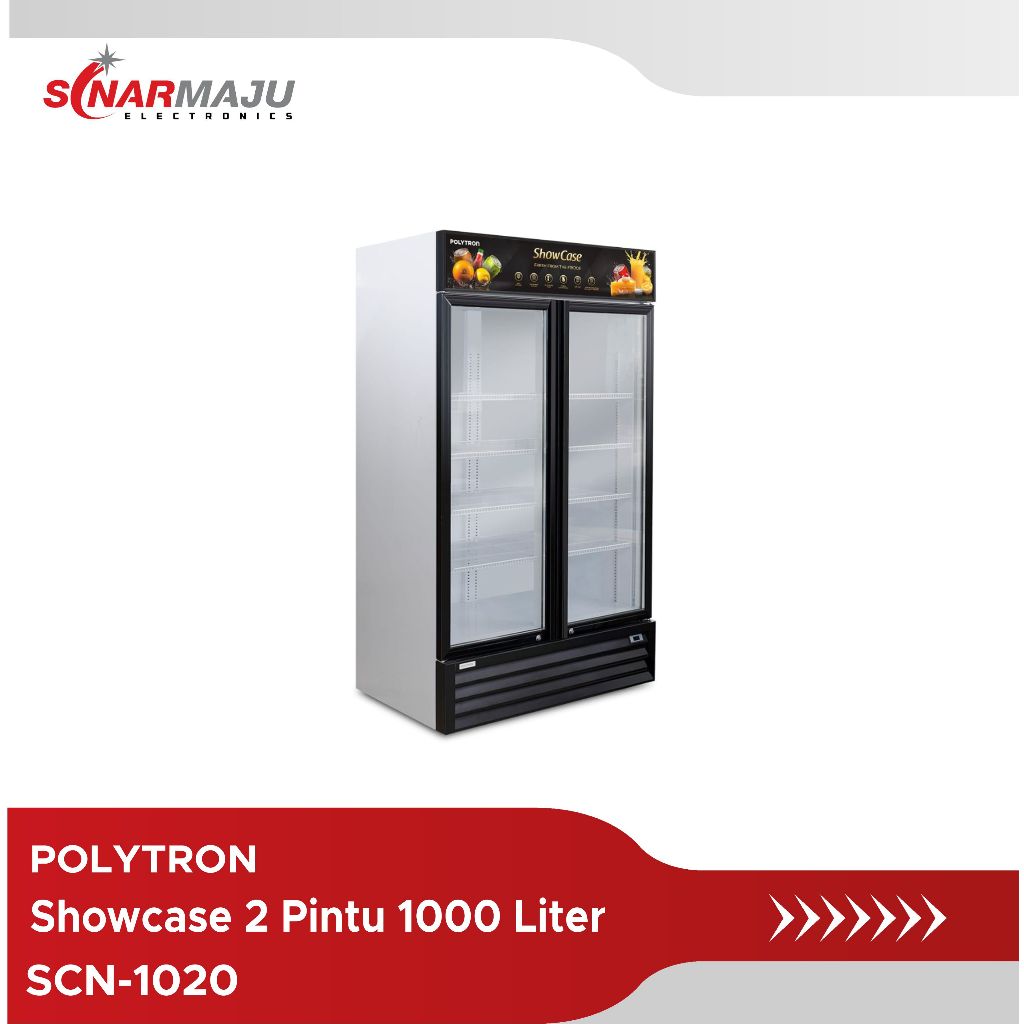 Showcase 2 Pintu Polytron 1000 Liter Display Cooler SCN-1020 SCN1020 SCN 1020