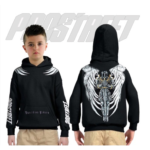 Jaket Hoodie anak Prostreet motif Guardian Rider Black Edition