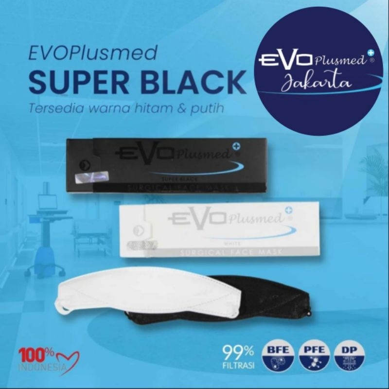 Masker Evo Plusmed Super Black /Super White Isi 20psc
