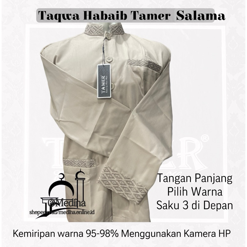 Baju Koko / Taqwa Habaib Bordir TAMER EXCLUSIVE Tangan Panjang Tipe Salamah