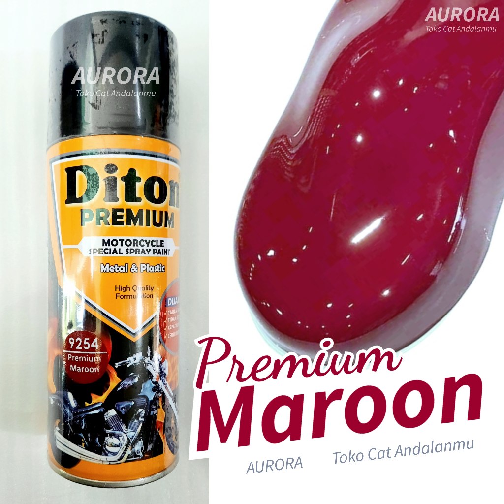 Pilok Pylox Cat Semprot Diton Premium 400ml Premium Maroon 9254 Maron Merah Marun Mengkilap Paint Mo