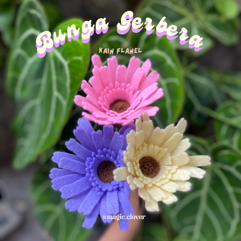 Bunga Gerbera | Bunga Gerbera Daisy | Bunga Gerbera Kain Flanel | Bunga Buatan | Harga per 1 tangkai