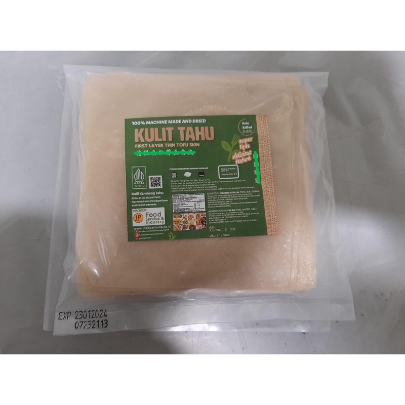 

Kulit Tahu Potongan 10 cm dan 12 cm HALAL PRE ORDER