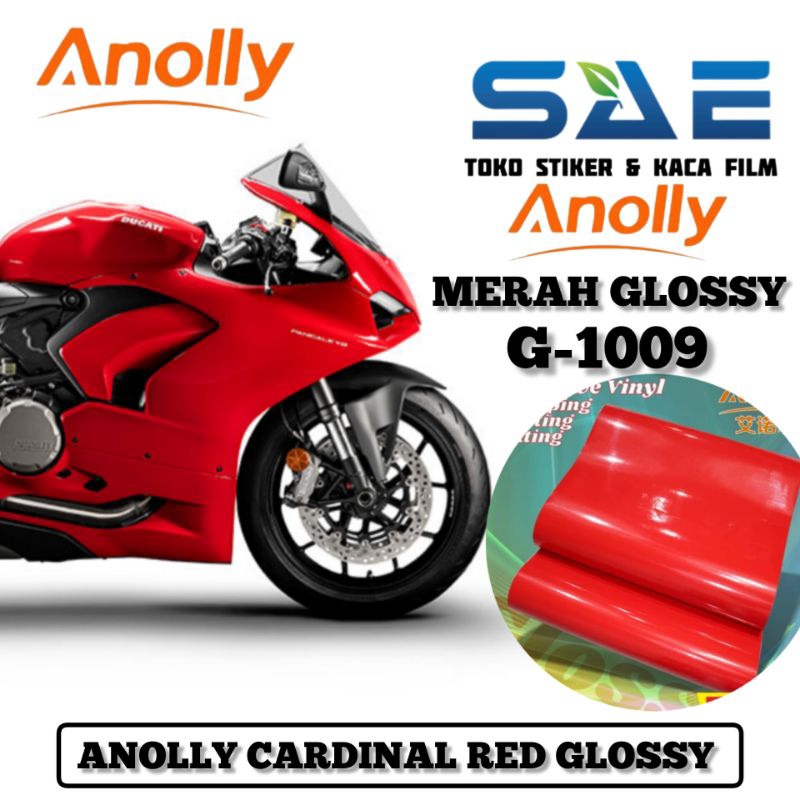 Skotlet Merah Glossy Stiker Motor