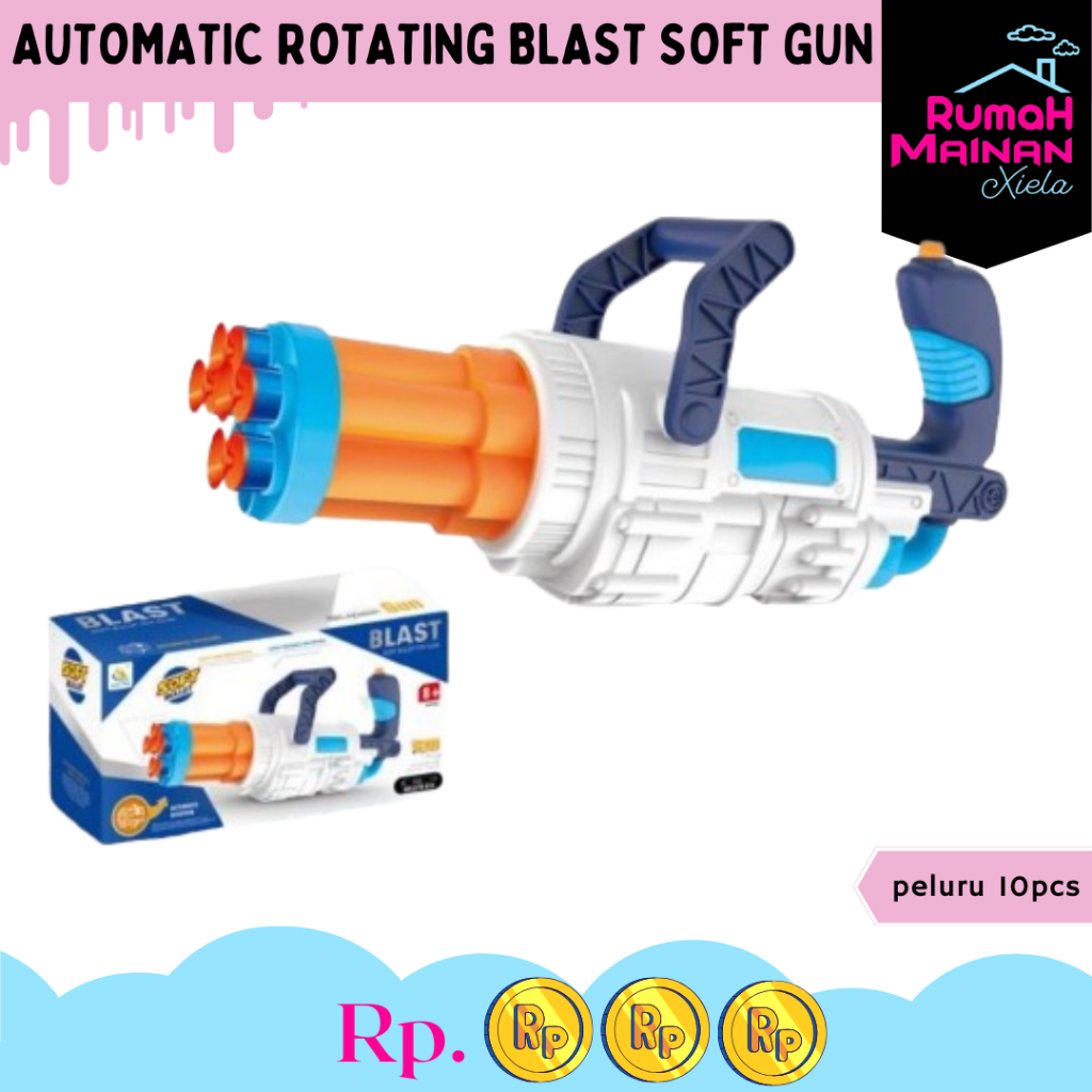 [RMX] AUTOMATIC ROTATING BLAST SOFT GUN - MAINAN SOFTGUN PISTOL ANAK