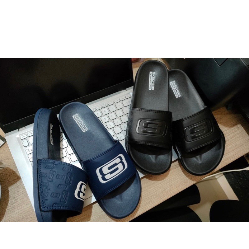 SANDAL SKECHERS SLOP SLIP ON PRIA / SANDAL KARET