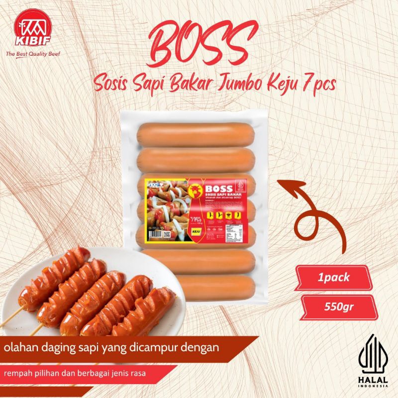 

BOSS Sosis Sapi Bakar Jumbo Keju 7 Pcs