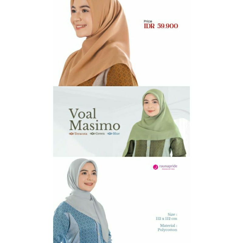 Voal Masimo Rauna Pride Hijab Segi Empat