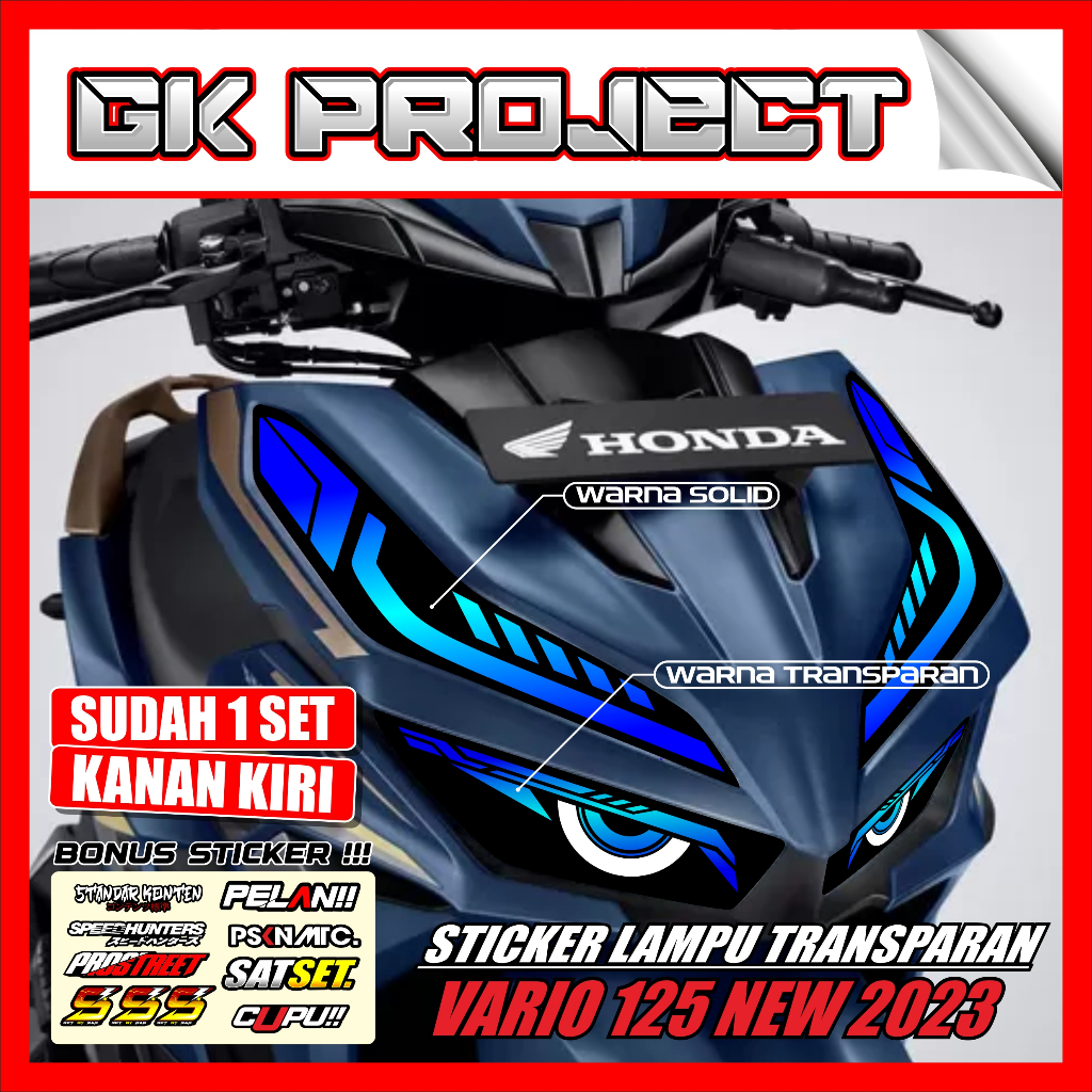 Stiker Lampu VARIO 2023 | Stiker Variasi Lampu Alis Motor Honda VARIO 125 & 150 NEW 2023 | Stiker Al