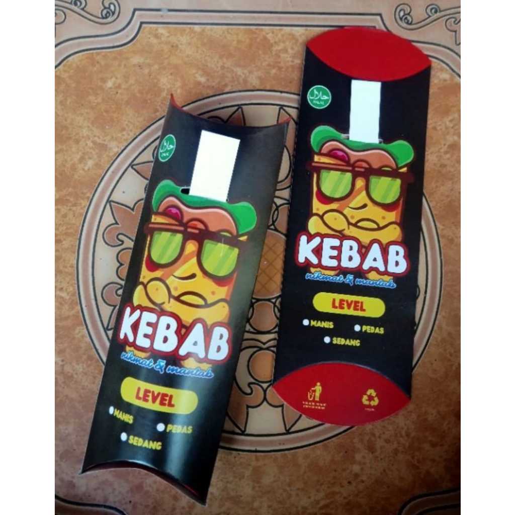 

50 Lembar kemasan kebab / Bungkus kebab / Wadah kebab / Box kebab / Dus kebab