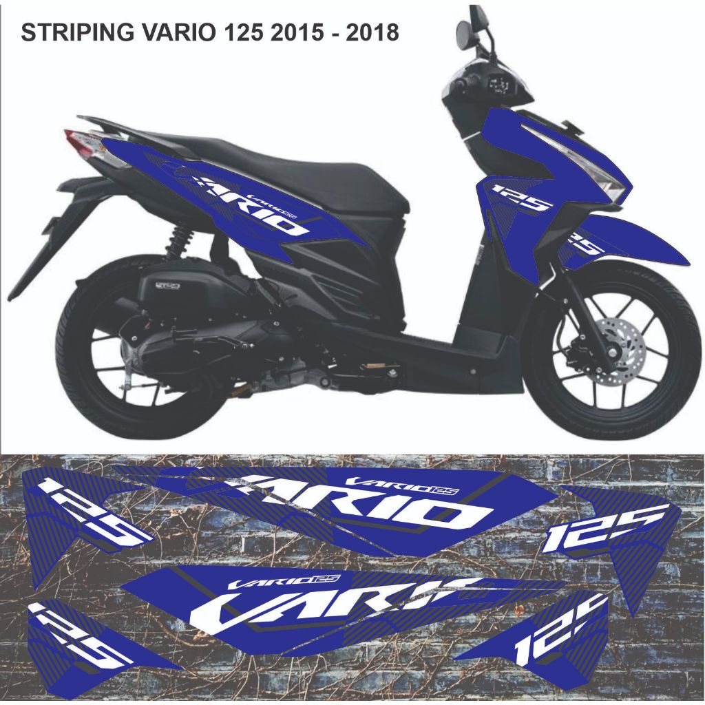 striping vario 125 led body biru old vario 2015 - 2018 model vietnam