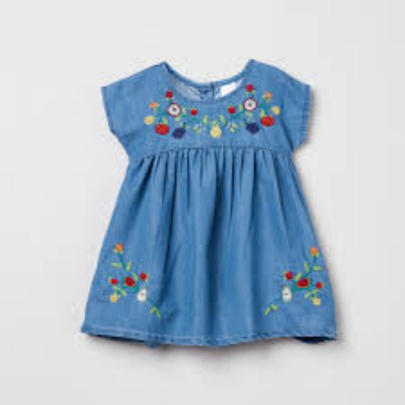 Max Fashion - Dress Embroidery Floral ( Max Girl Dress anak )