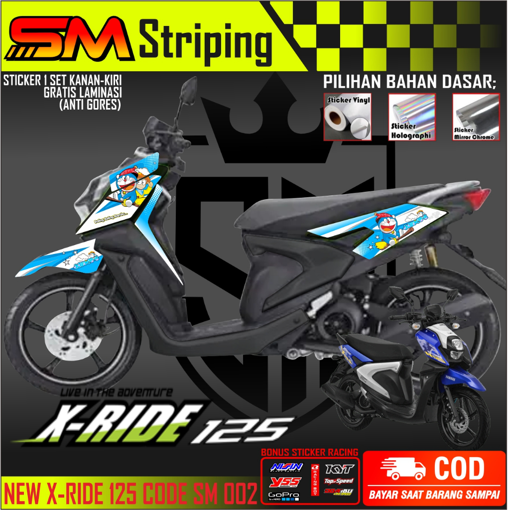 STRIPNG X Ride 125 VARIASI DORAEMON - Stiker X Ride 125 - X Ride 125 SEMI FullBody - Striping X Ride