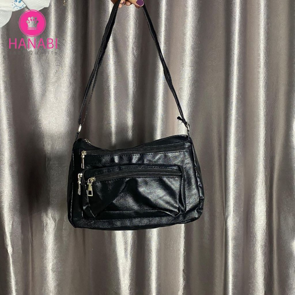 HANABI-tas selempang SELEMPANG ZIPPER tas wanita tas jalanjalan
