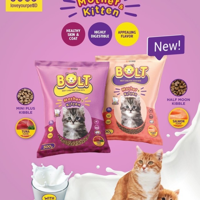 Makanan Kucing Bolt MOTHER AND KITTEN 1Kg BOLT KITTEN 1Kg