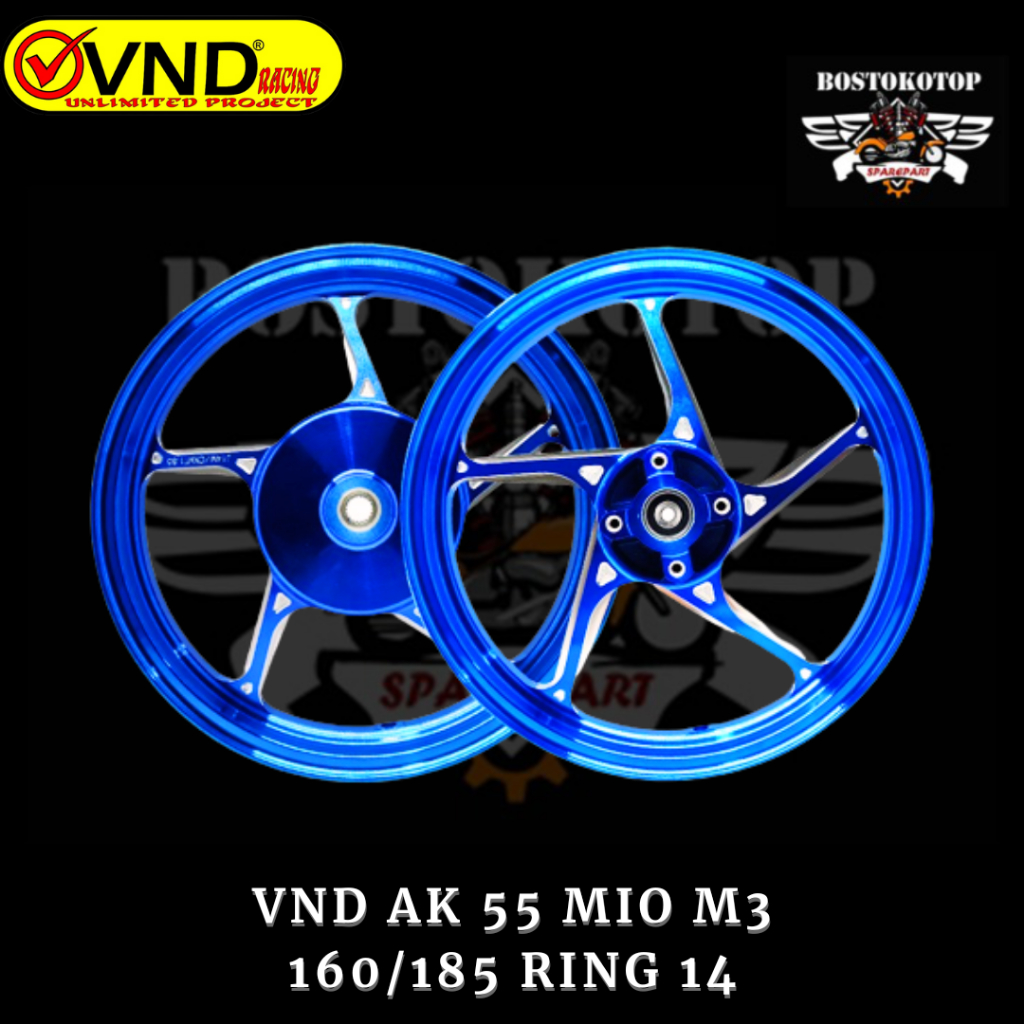 VND Velg Pelg Racing Tipe AK 55 Enkei Ukuran 160 185 Ring 14 Mio M3 Mio Z Fino 125 Xride 125 Origina