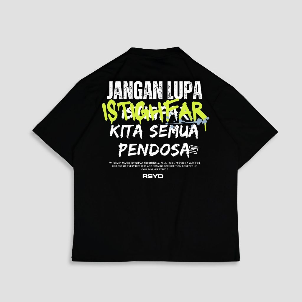 RSYD Istigfar  Oversized 20s - Kaos 20s Kaos Dakwah Kaos Oversized 20s Cotton Combed 20s