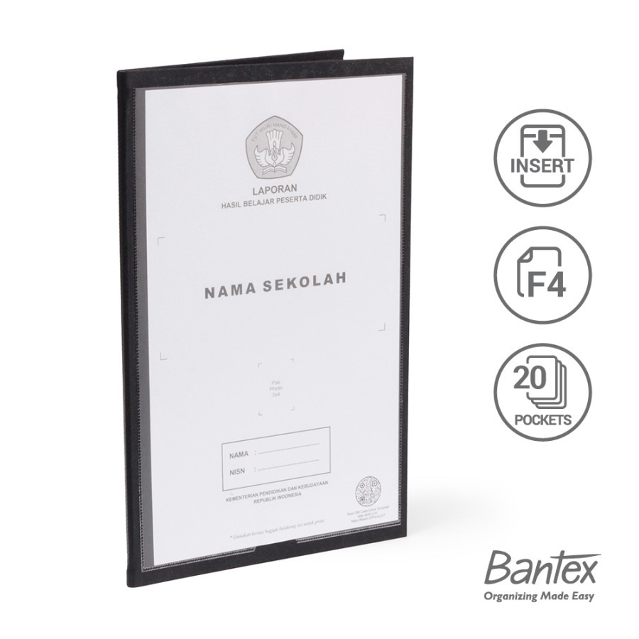 

Bantex Map Raport Folio Insert 20 Pocket Black #1022I (pcs)