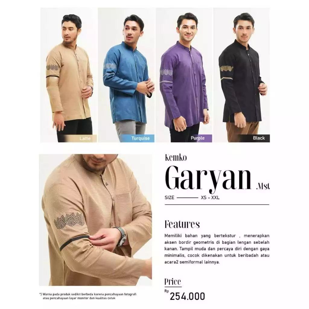KOKO RABBANI KEMKO PRIA GARYAN BLG ORI - Kemeja Koko Rabani Asli Lengan Panjang Baju Koko Muslim Ter